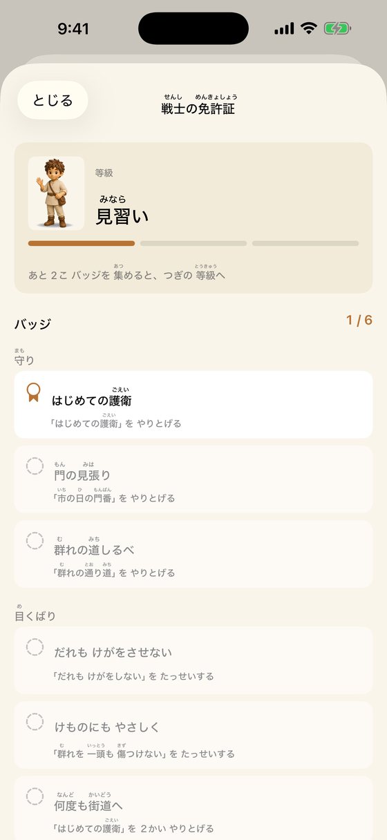 免許証の画面